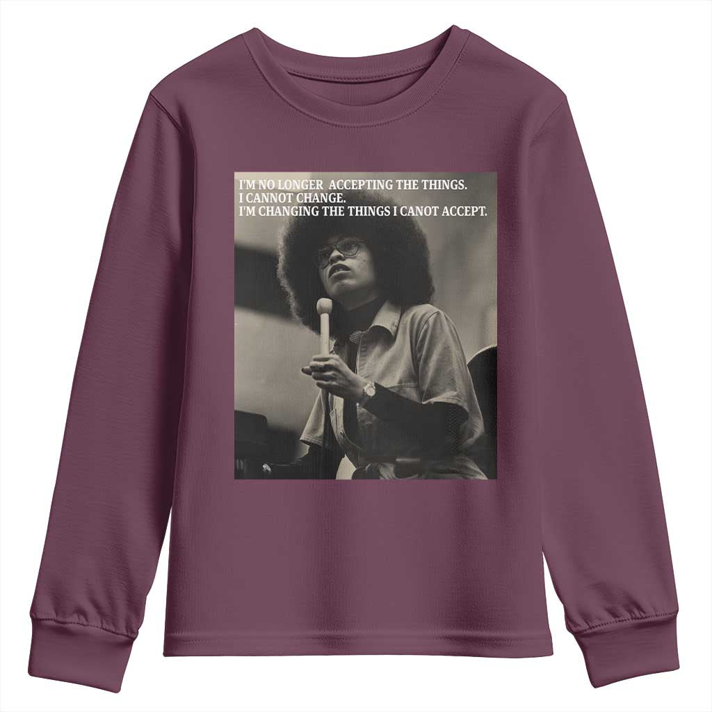 Angela Davis Inspirational Quote Youth Sweatshirt Black History Month - Wonder Print Shop