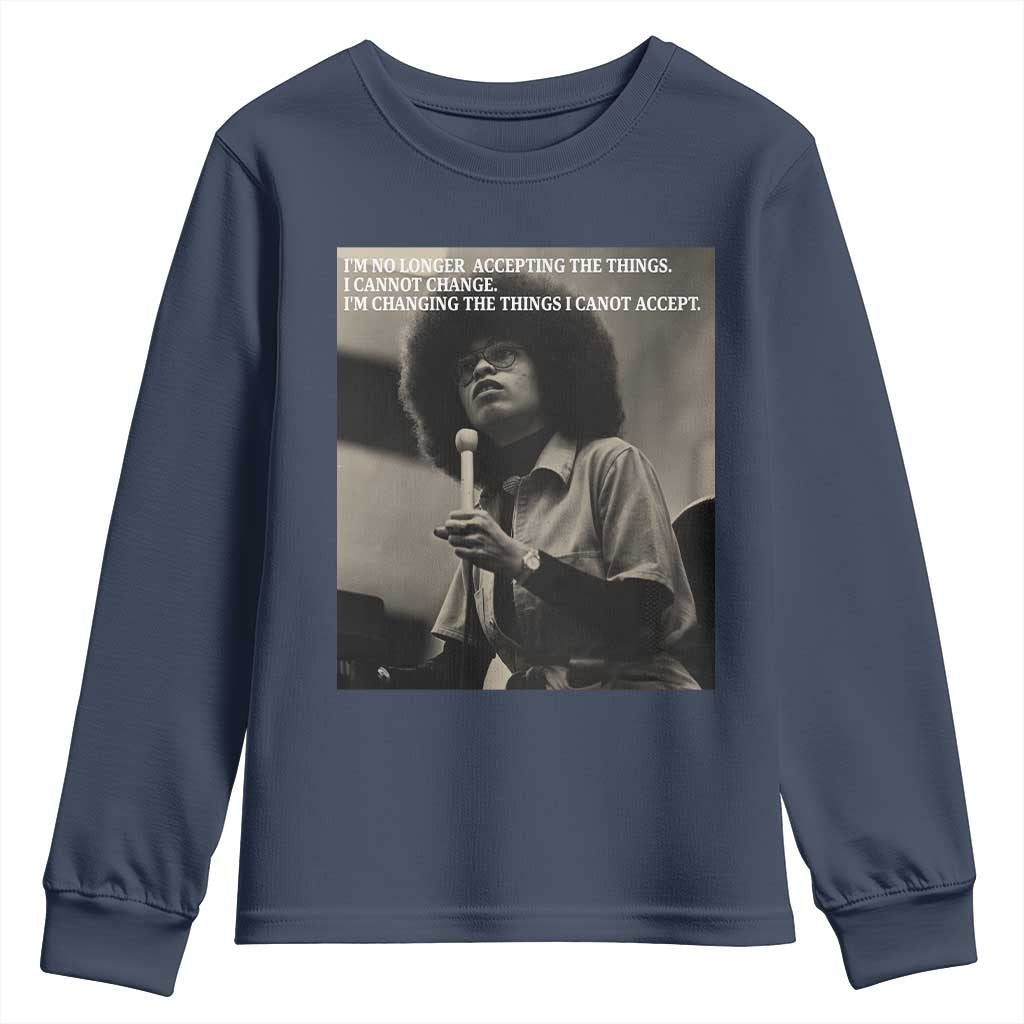 Angela Davis Inspirational Quote Youth Sweatshirt Black History Month - Wonder Print Shop