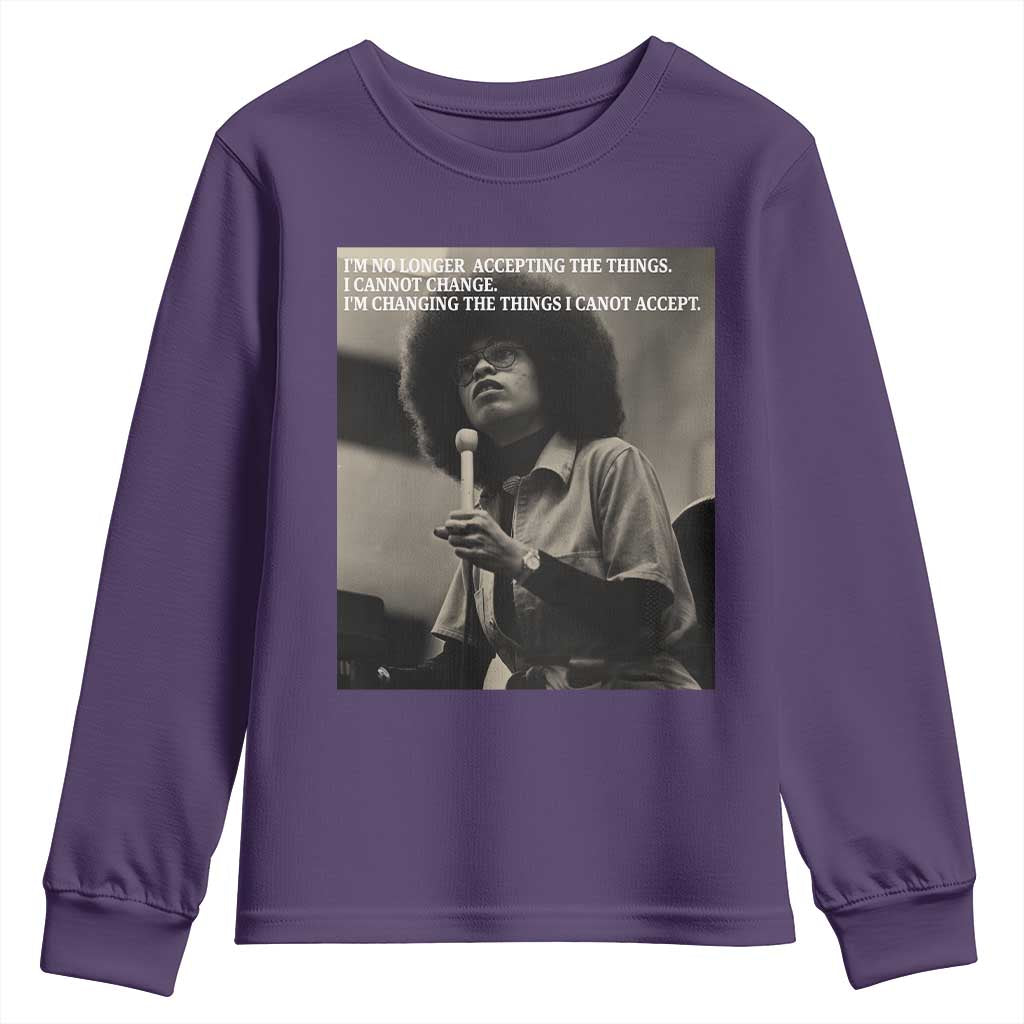 Angela Davis Inspirational Quote Youth Sweatshirt Black History Month - Wonder Print Shop