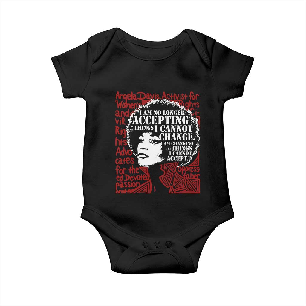 Angela Davis Inspirational Quote Baby Onesie Black History Month - Wonder Print Shop