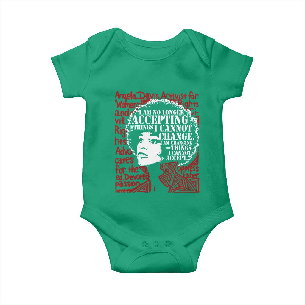 Angela Davis Inspirational Quote Baby Onesie Black History Month - Wonder Print Shop