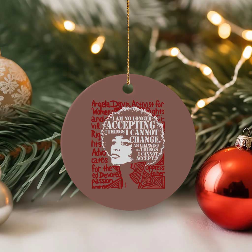 Angela Davis Inspirational Quote Ceramic Ornament Black History Month - Wonder Print Shop
