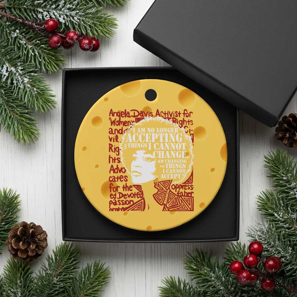 Angela Davis Inspirational Quote Ceramic Ornament Black History Month - Wonder Print Shop