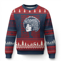 Angela Davis Inspirational Quote Ugly Christmas Sweater Black History Month - Wonder Print Shop