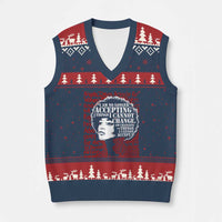 Angela Davis Inspirational Quote V-Neck Knit Sweater Vest Black History Month - Wonder Print Shop