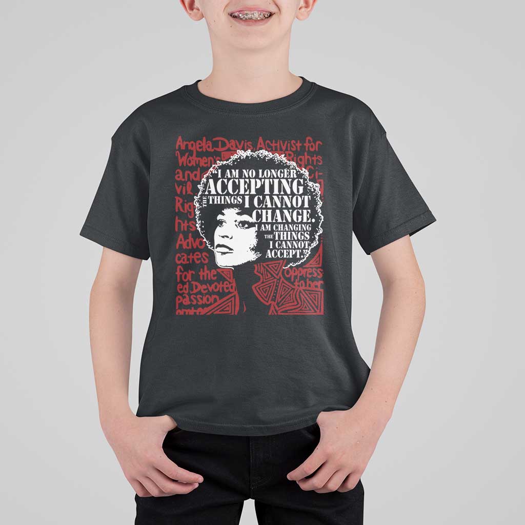 Angela Davis Inspirational Quote T Shirt For Kid Black History Month - Wonder Print Shop