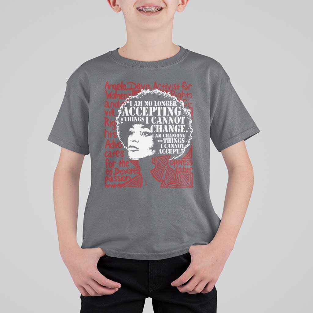 Angela Davis Inspirational Quote T Shirt For Kid Black History Month - Wonder Print Shop
