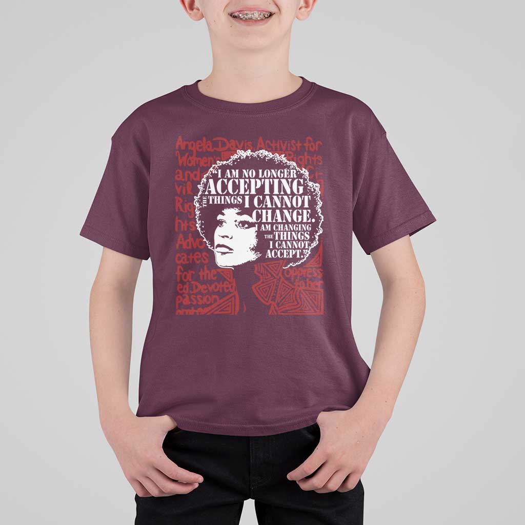 Angela Davis Inspirational Quote T Shirt For Kid Black History Month - Wonder Print Shop