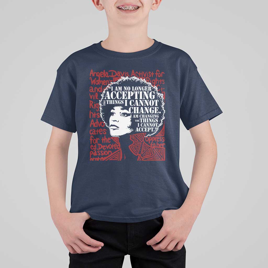 Angela Davis Inspirational Quote T Shirt For Kid Black History Month - Wonder Print Shop