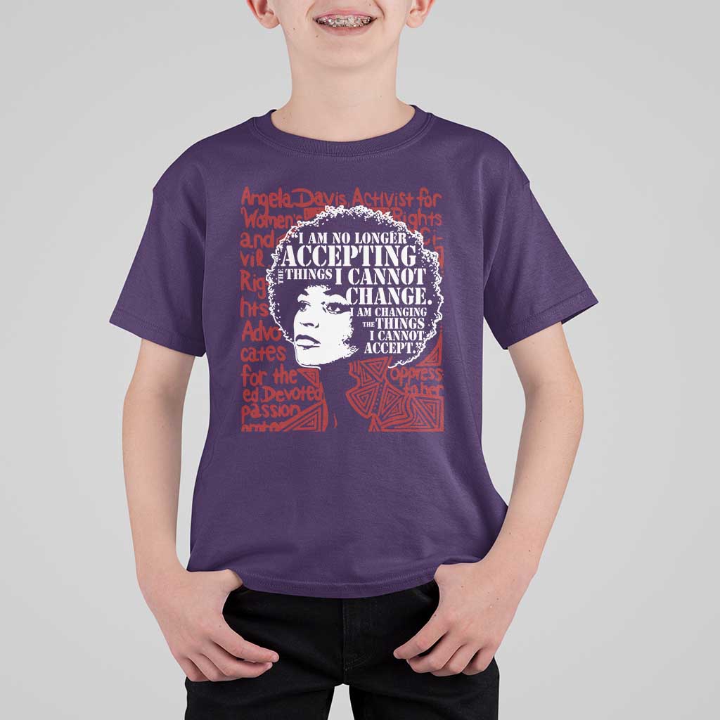 Angela Davis Inspirational Quote T Shirt For Kid Black History Month - Wonder Print Shop
