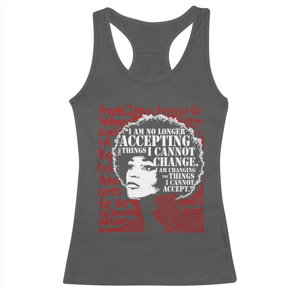 Angela Davis Inspirational Quote Racerback Tank Top Black History Month - Wonder Print Shop