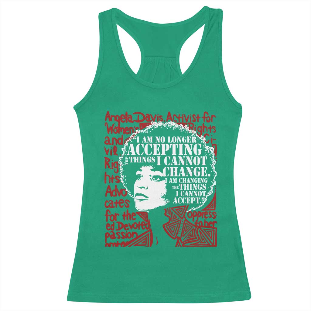 Angela Davis Inspirational Quote Racerback Tank Top Black History Month - Wonder Print Shop