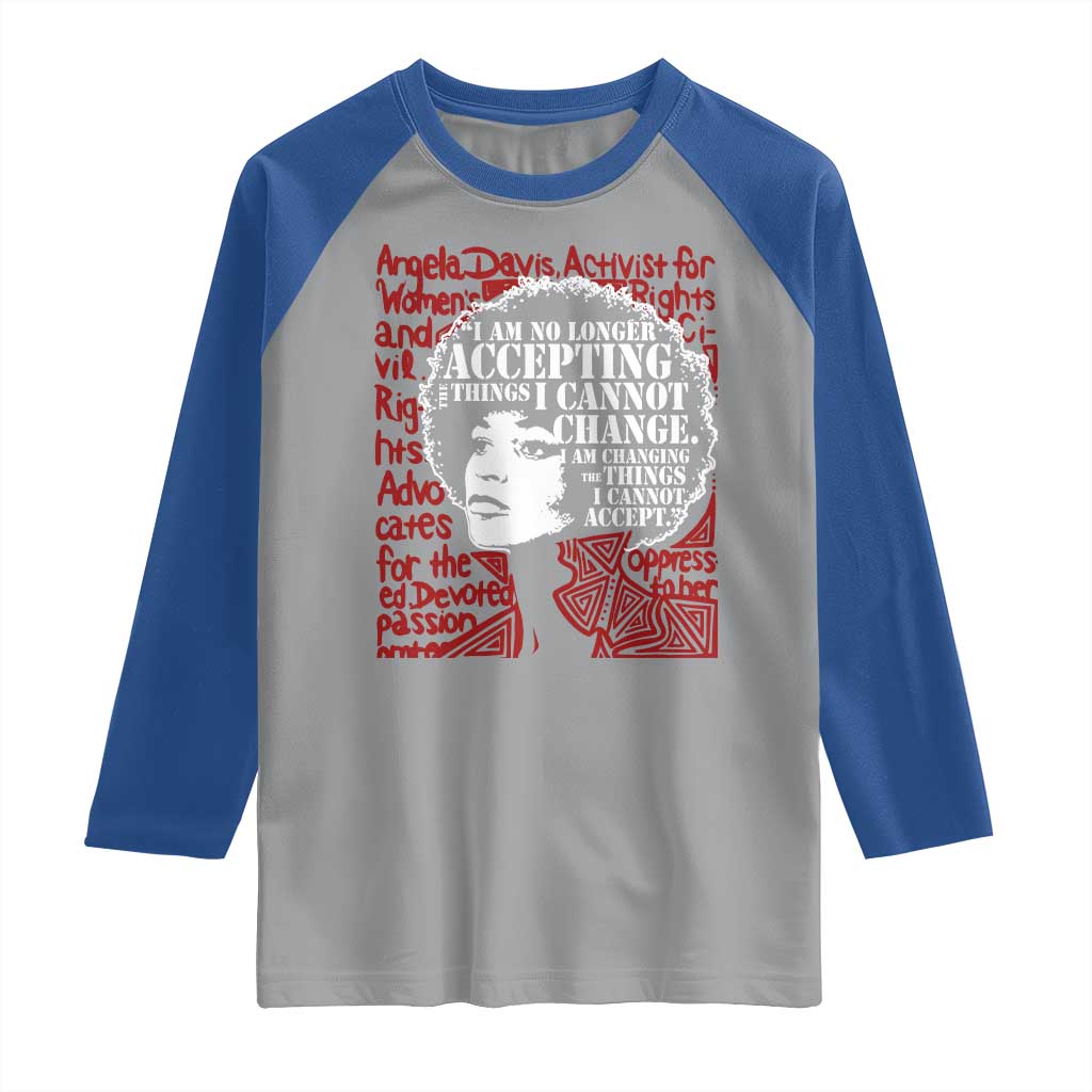 Angela Davis Inspirational Quote Raglan Shirt Black History Month - Wonder Print Shop
