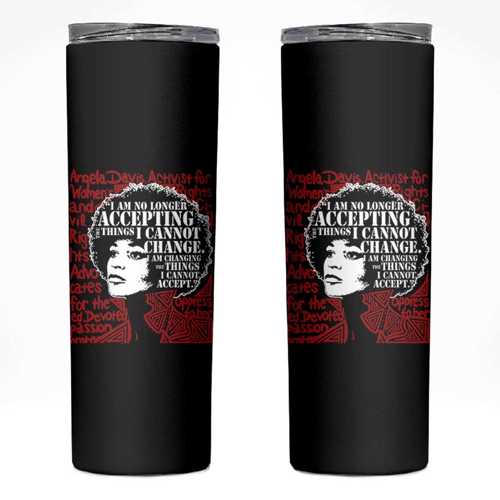 Angela Davis Inspirational Quote Skinny Tumbler Black History Month - Wonder Print Shop