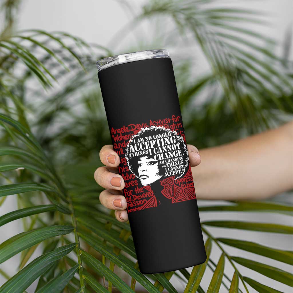 Angela Davis Inspirational Quote Skinny Tumbler Black History Month - Wonder Print Shop