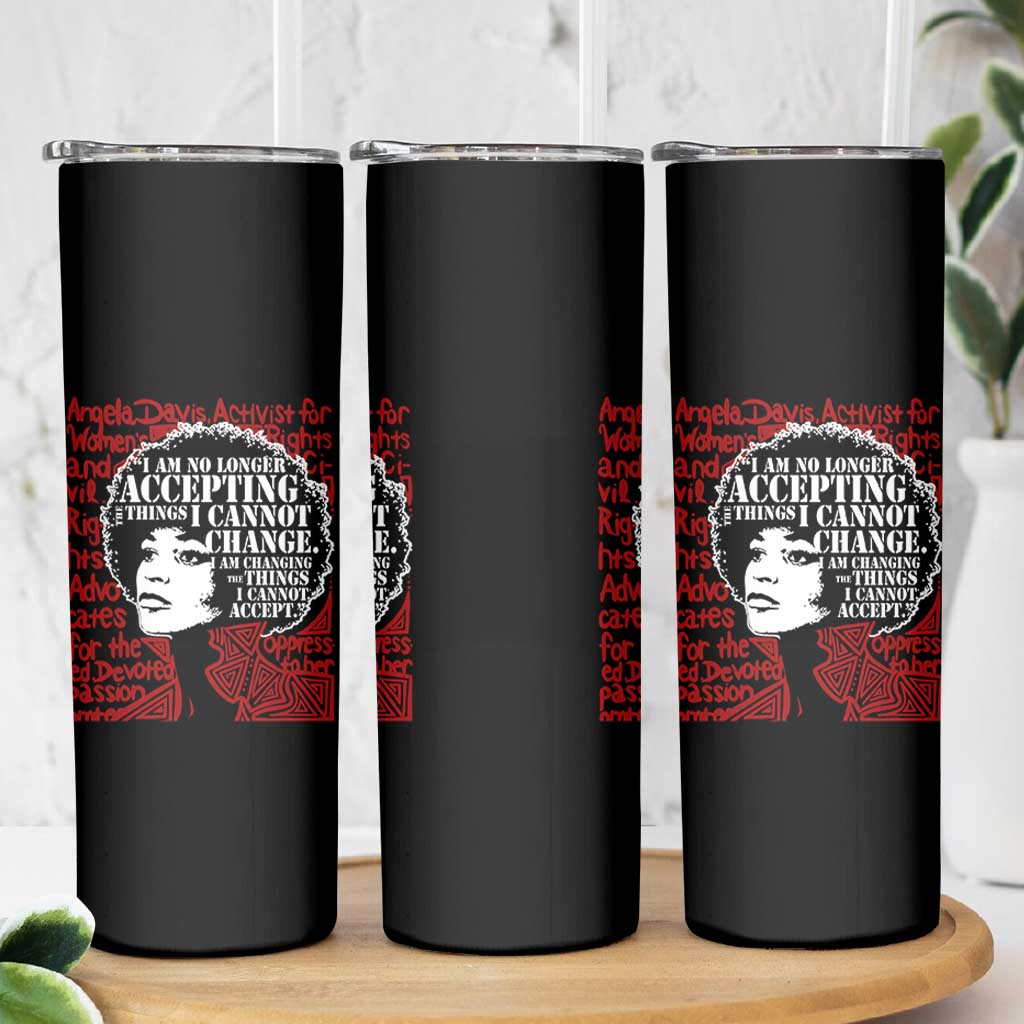 Angela Davis Inspirational Quote Skinny Tumbler Black History Month - Wonder Print Shop