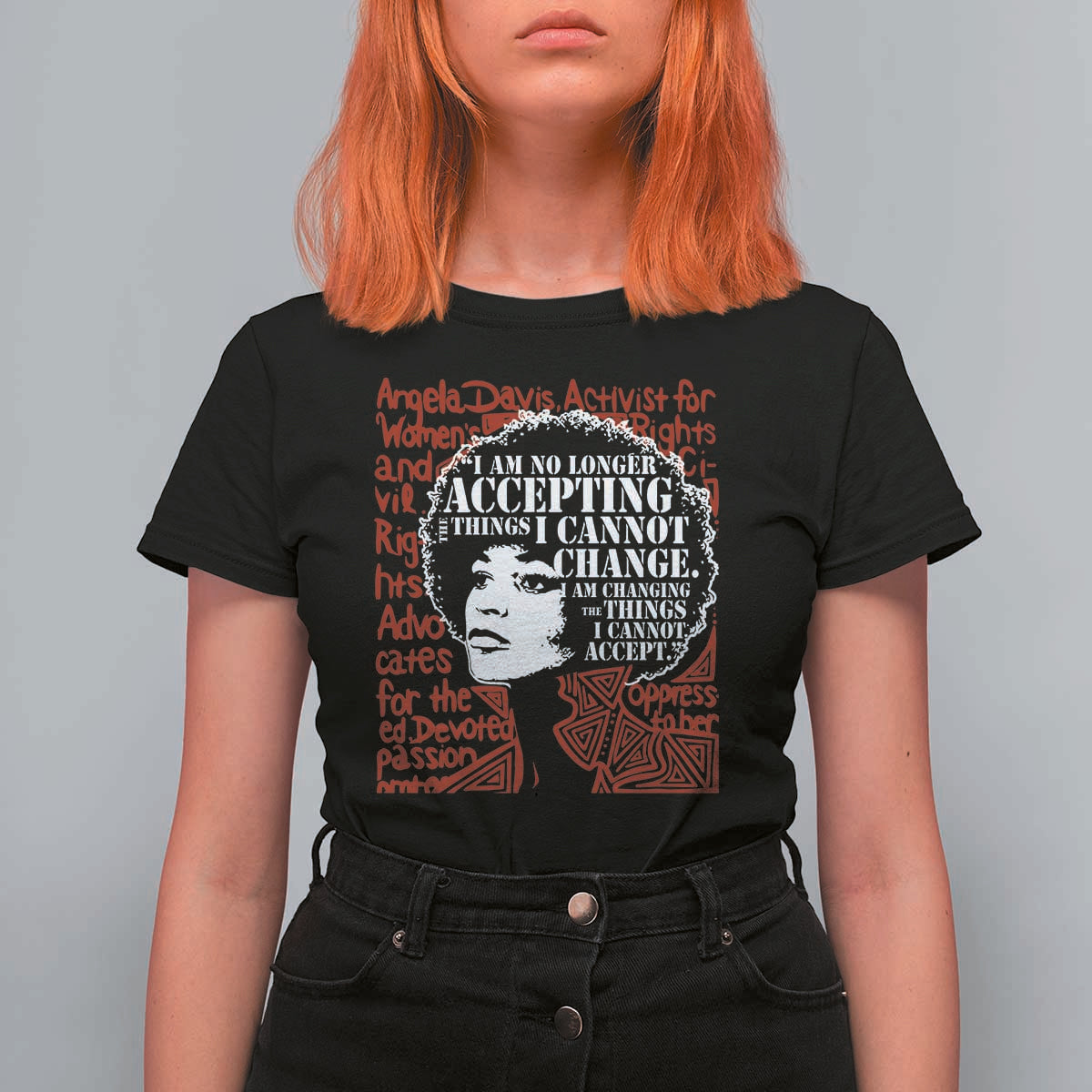 Angela Davis Inspirational Quote T Shirt For Women Black History Month - Wonder Print Shop