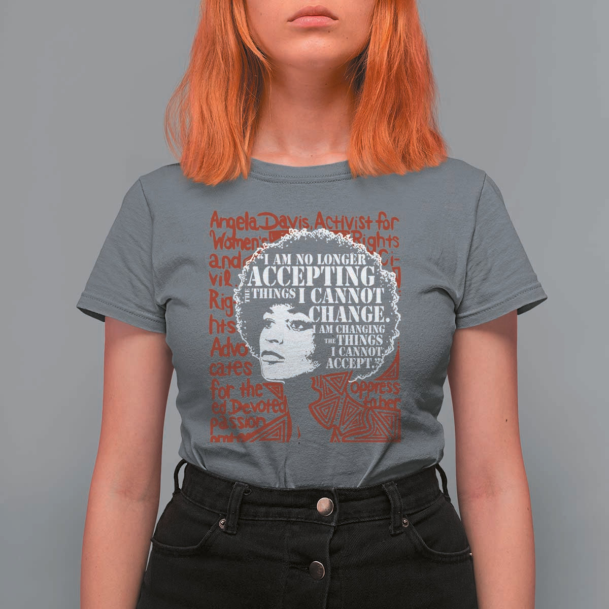 Angela Davis Inspirational Quote T Shirt For Women Black History Month - Wonder Print Shop
