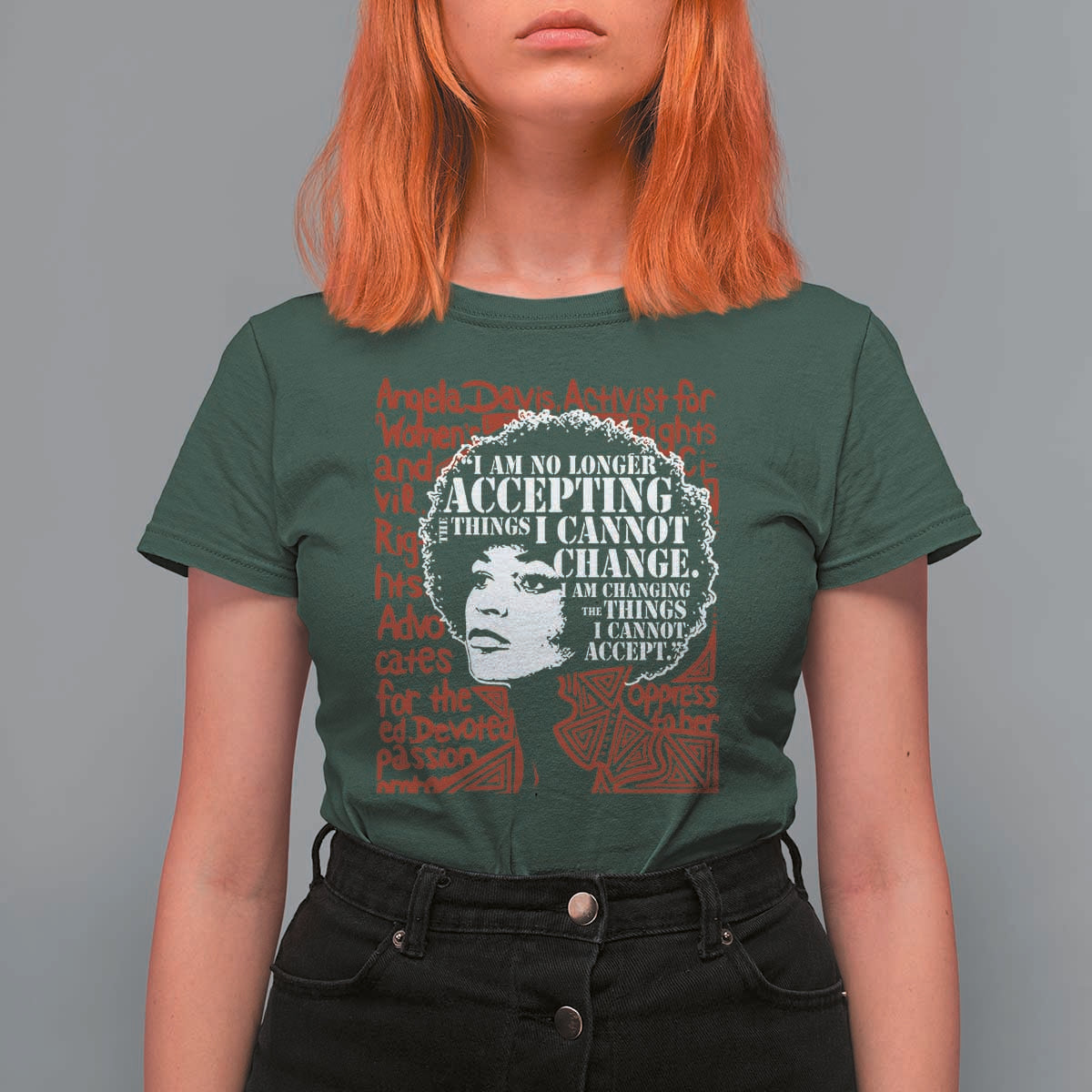 Angela Davis Inspirational Quote T Shirt For Women Black History Month - Wonder Print Shop