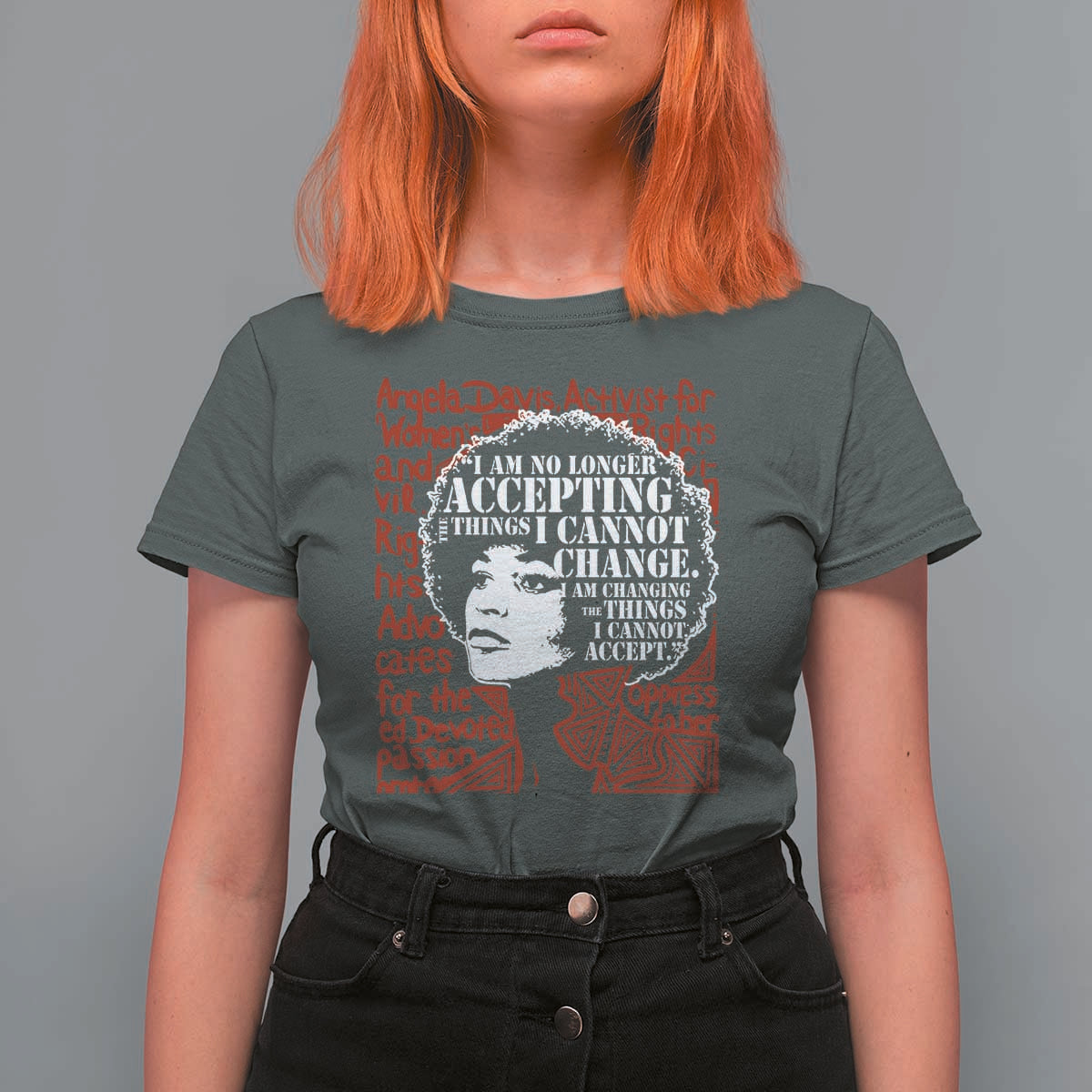Angela Davis Inspirational Quote T Shirt For Women Black History Month - Wonder Print Shop