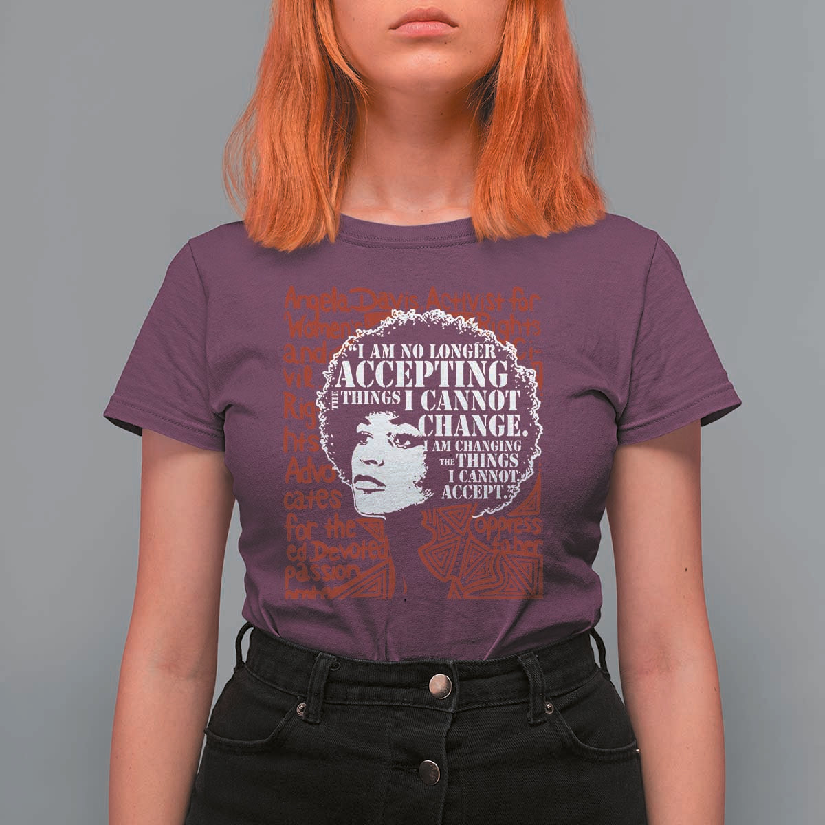 Angela Davis Inspirational Quote T Shirt For Women Black History Month - Wonder Print Shop