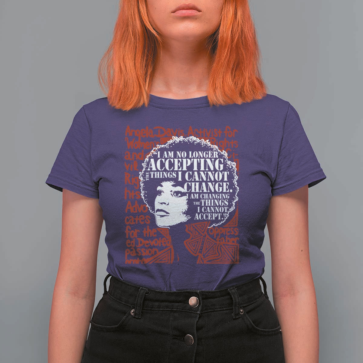 Angela Davis Inspirational Quote T Shirt For Women Black History Month - Wonder Print Shop