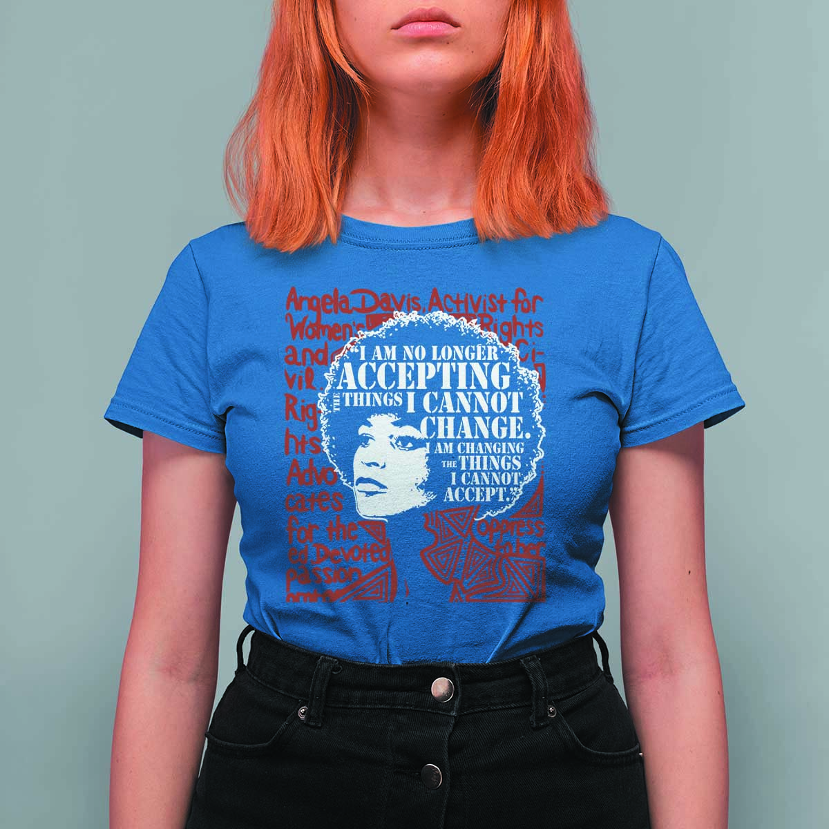 Angela Davis Inspirational Quote T Shirt For Women Black History Month - Wonder Print Shop