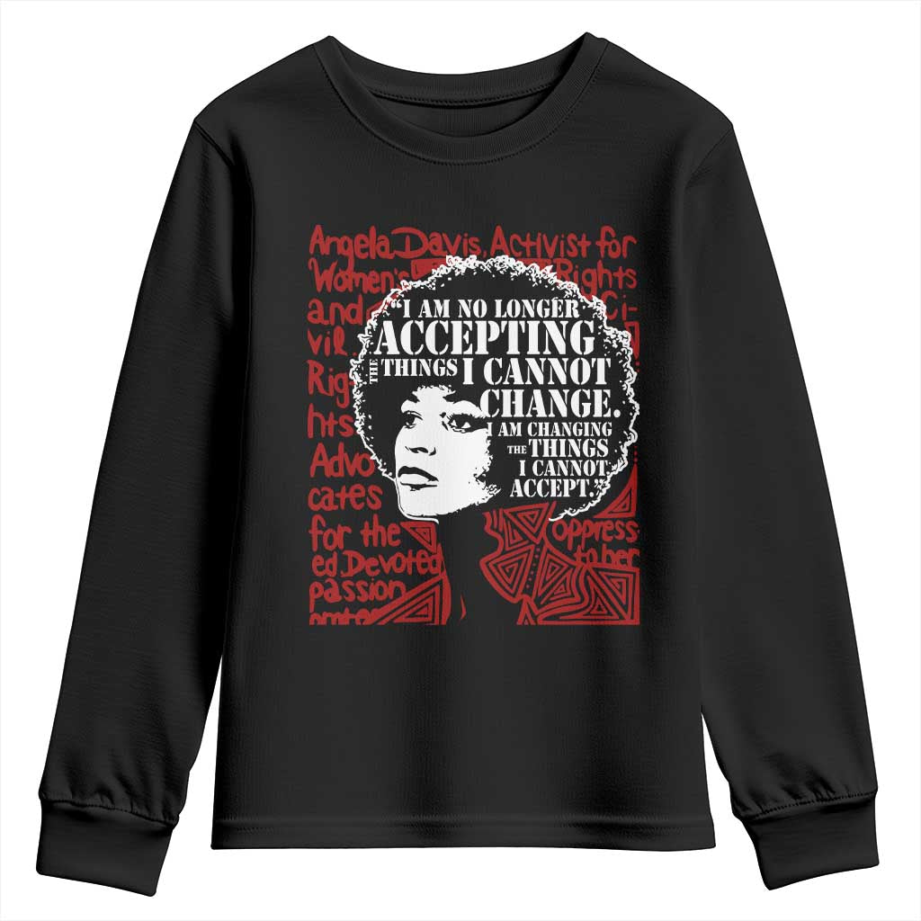 Angela Davis Inspirational Quote Youth Sweatshirt Black History Month - Wonder Print Shop