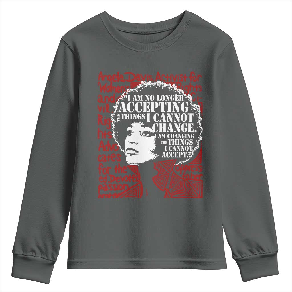 Angela Davis Inspirational Quote Youth Sweatshirt Black History Month - Wonder Print Shop