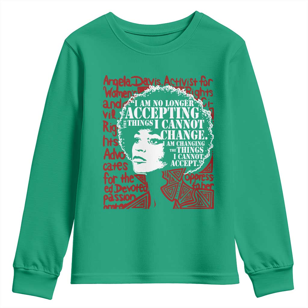 Angela Davis Inspirational Quote Youth Sweatshirt Black History Month - Wonder Print Shop