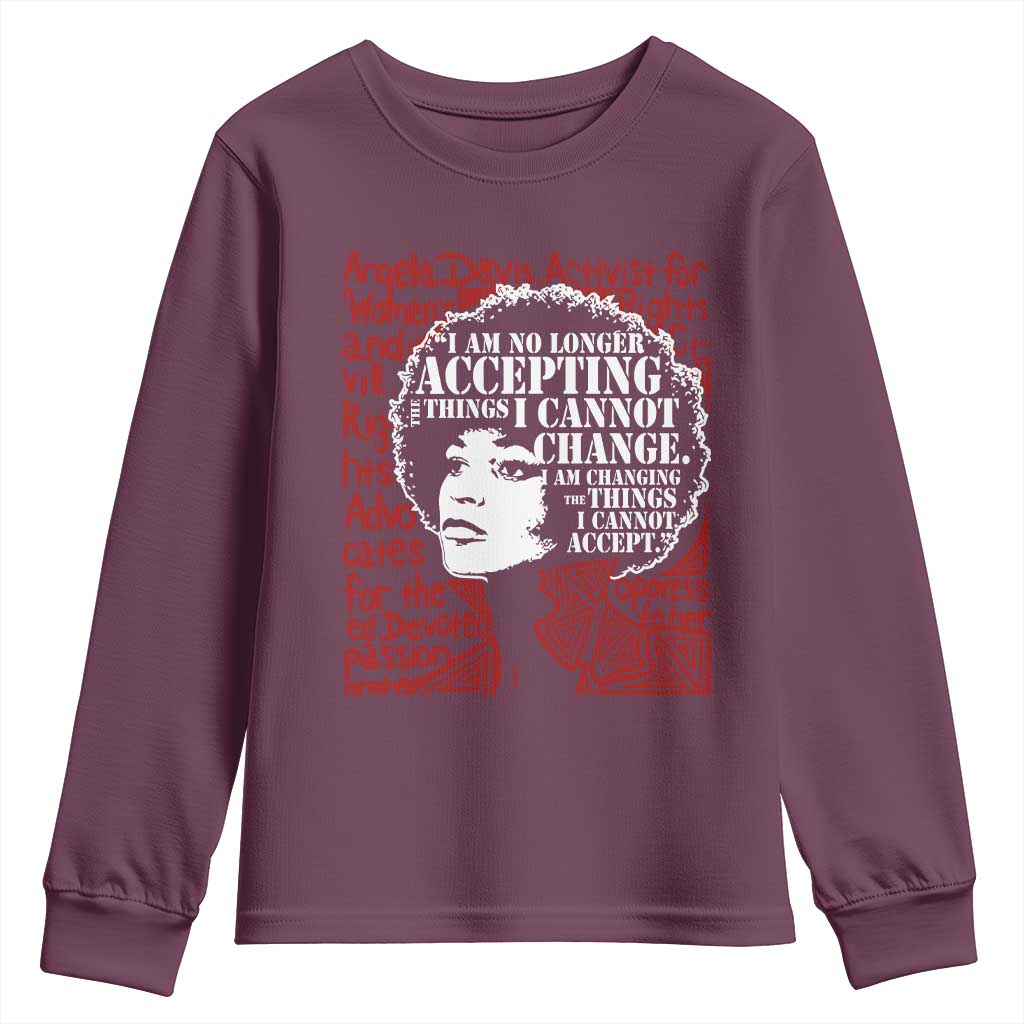 Angela Davis Inspirational Quote Youth Sweatshirt Black History Month - Wonder Print Shop