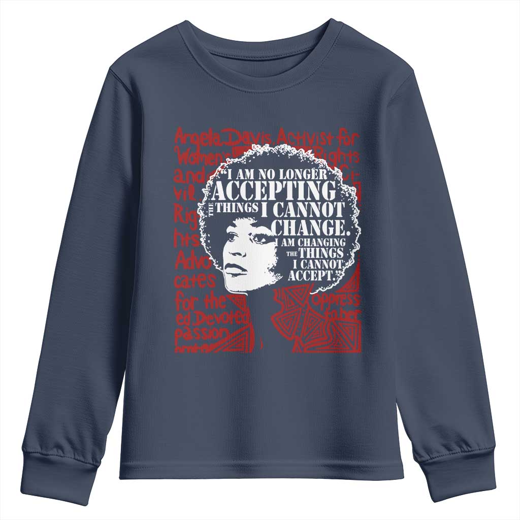 Angela Davis Inspirational Quote Youth Sweatshirt Black History Month - Wonder Print Shop