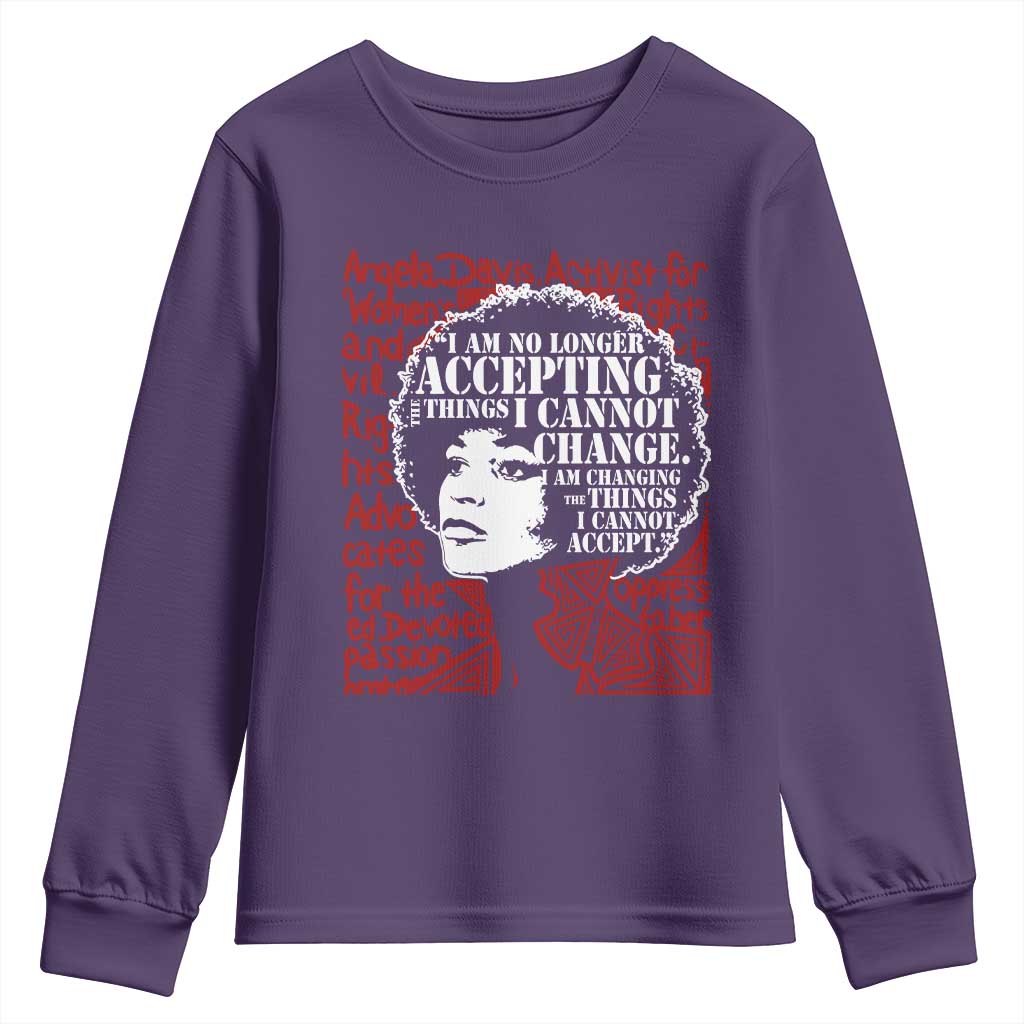 Angela Davis Inspirational Quote Youth Sweatshirt Black History Month - Wonder Print Shop