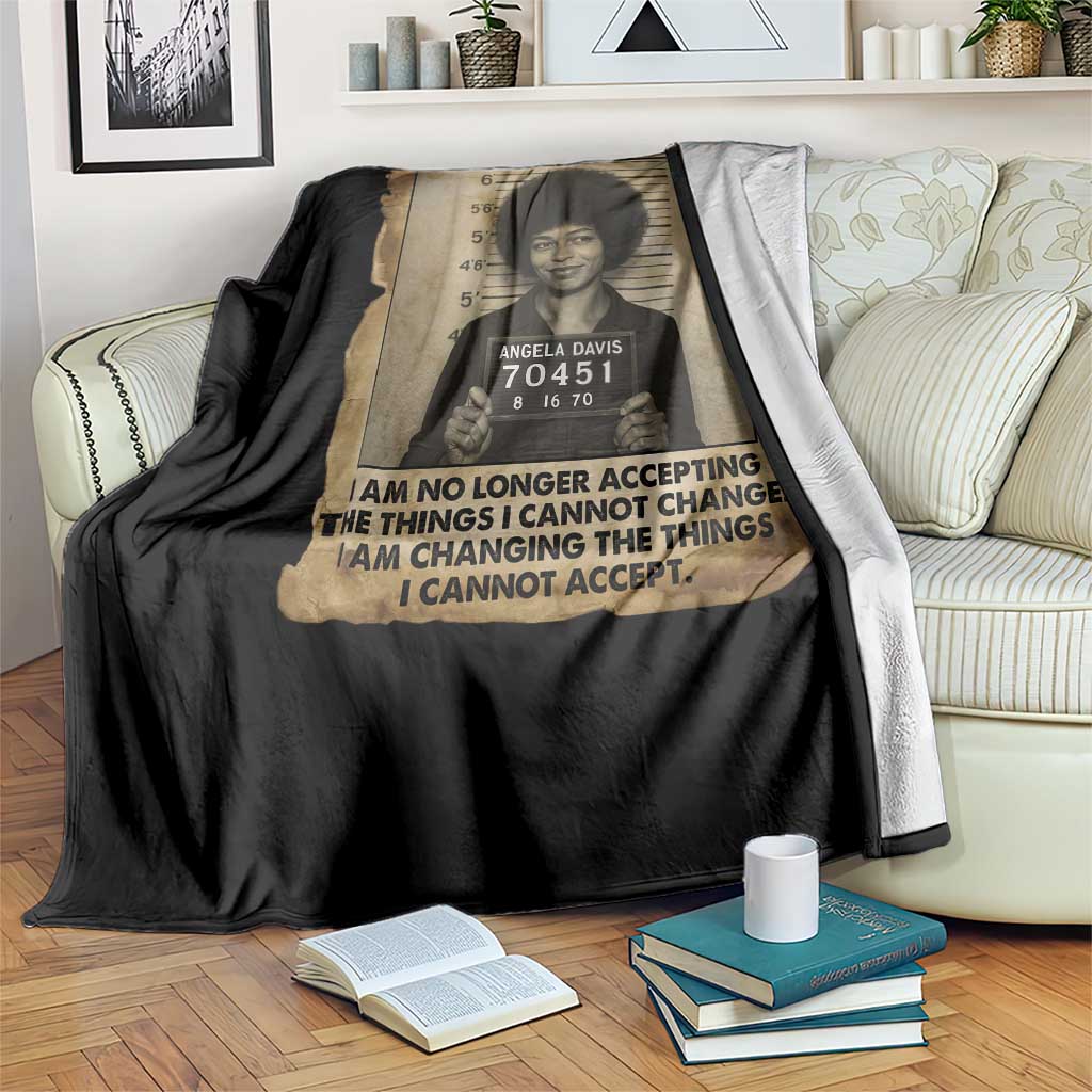 Angela Davis Inspirational Quote Throw Blanket Black History Melanin - Wonder Print Shop
