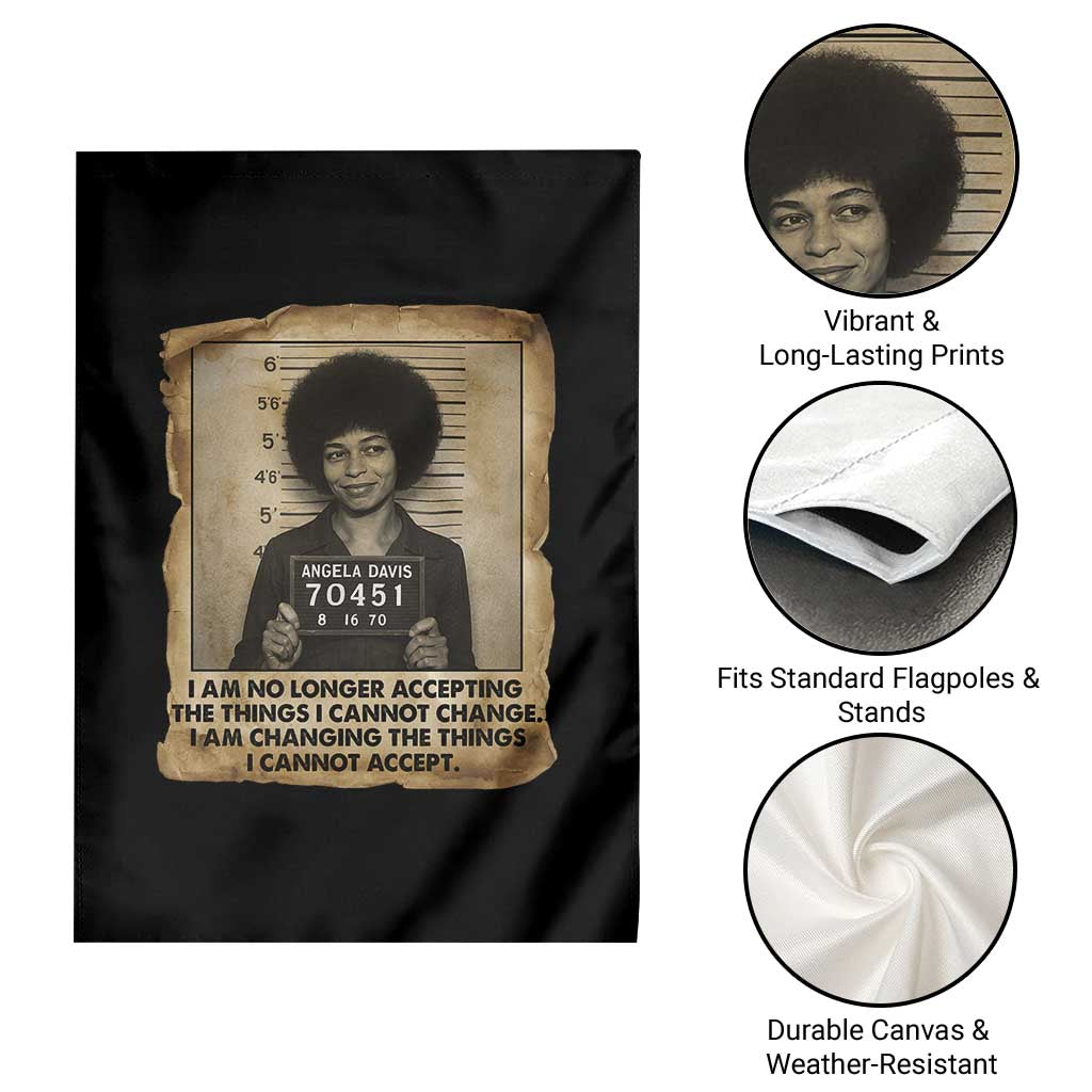 Angela Davis Inspirational Quote Garden Flag Black History Melanin - Wonder Print Shop