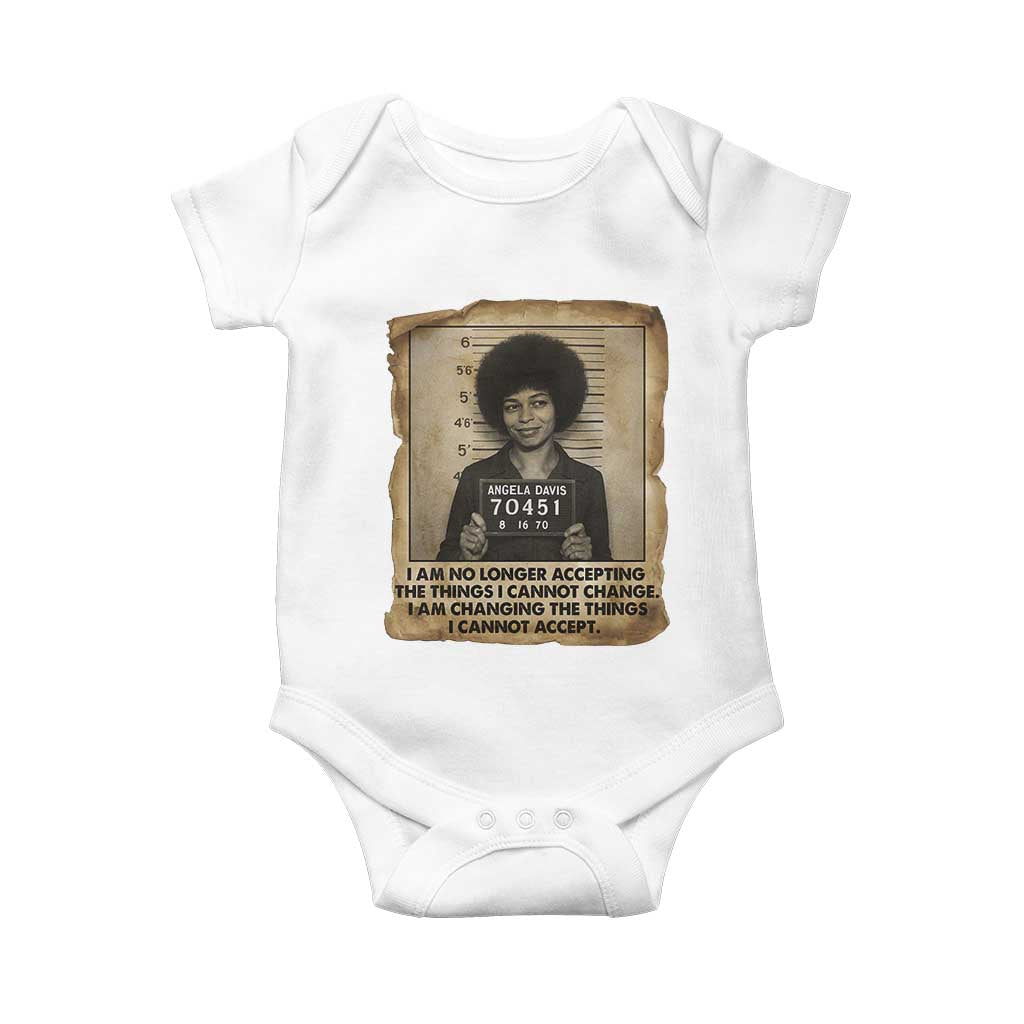 Angela Davis Inspirational Quote Baby Onesie Black History Melanin - Wonder Print Shop