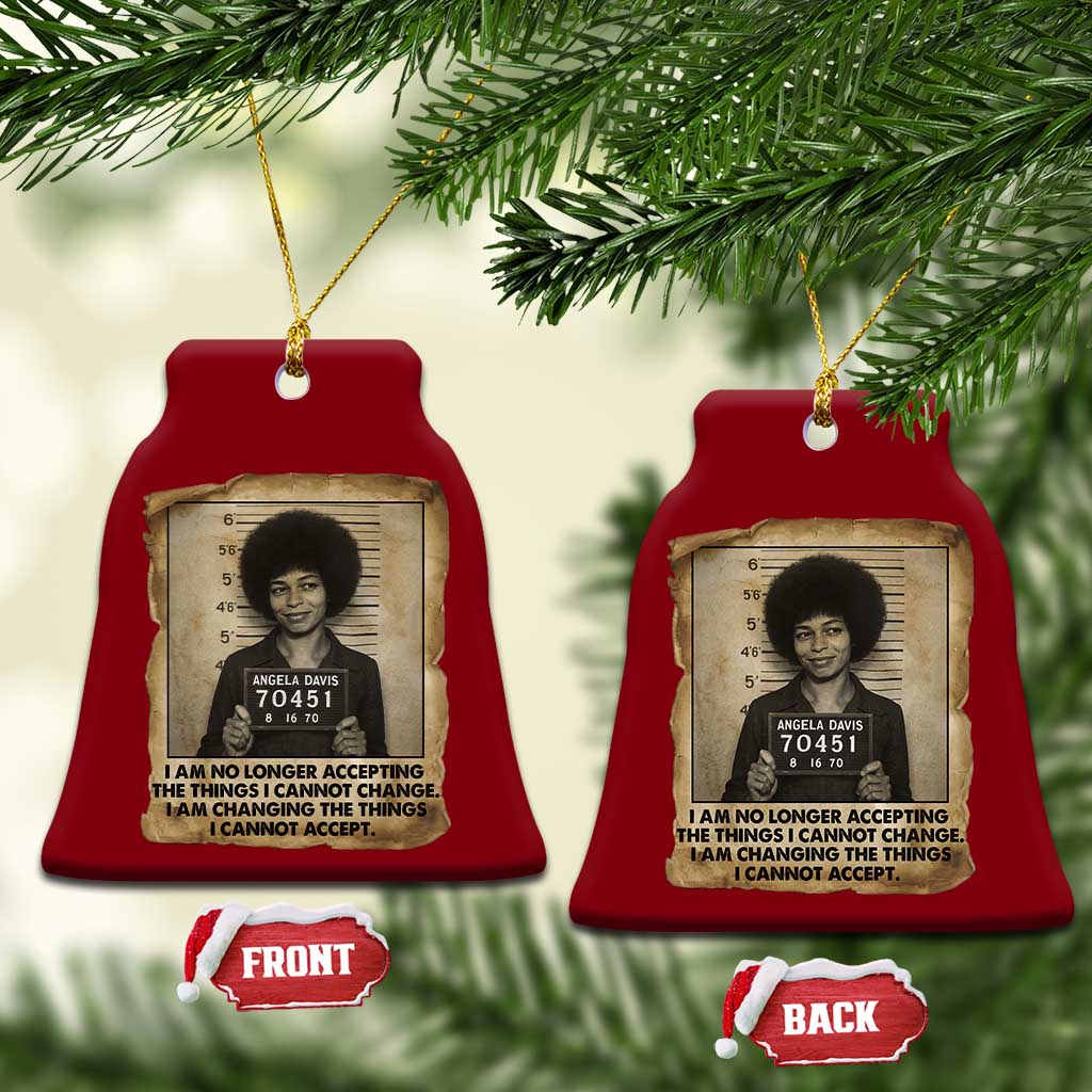Angela Davis Inspirational Quote Ceramic Ornament Black History Melanin - Wonder Print Shop