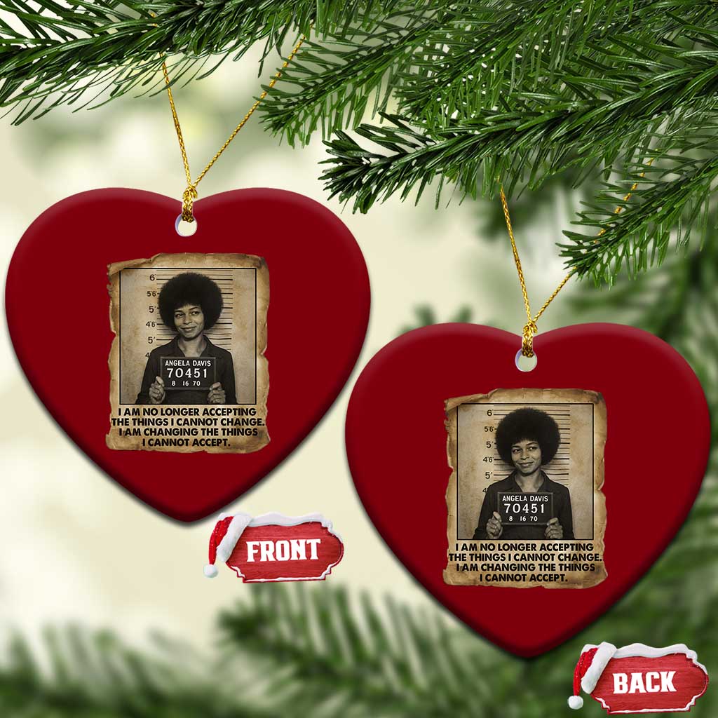 Angela Davis Inspirational Quote Ceramic Ornament Black History Melanin - Wonder Print Shop