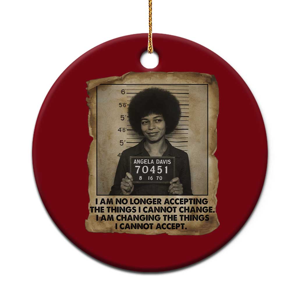 Angela Davis Inspirational Quote Ceramic Ornament Black History Melanin - Wonder Print Shop