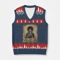 Angela Davis Inspirational Quote V-Neck Knit Sweater Vest Black History Melanin - Wonder Print Shop