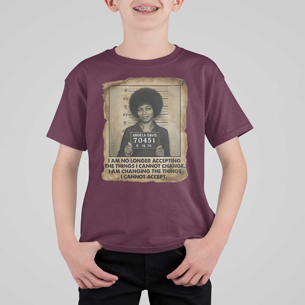Angela Davis Inspirational Quote T Shirt For Kid Black History Melanin - Wonder Print Shop