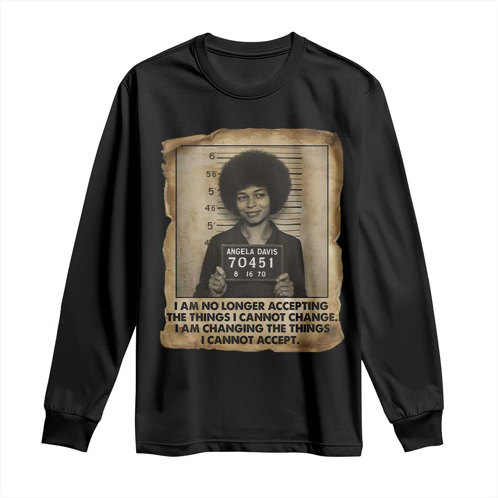 Angela Davis Inspirational Quote Long Sleeve Shirt Black History Melanin - Wonder Print Shop