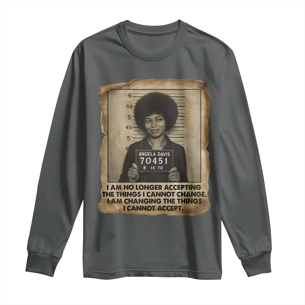 Angela Davis Inspirational Quote Long Sleeve Shirt Black History Melanin - Wonder Print Shop