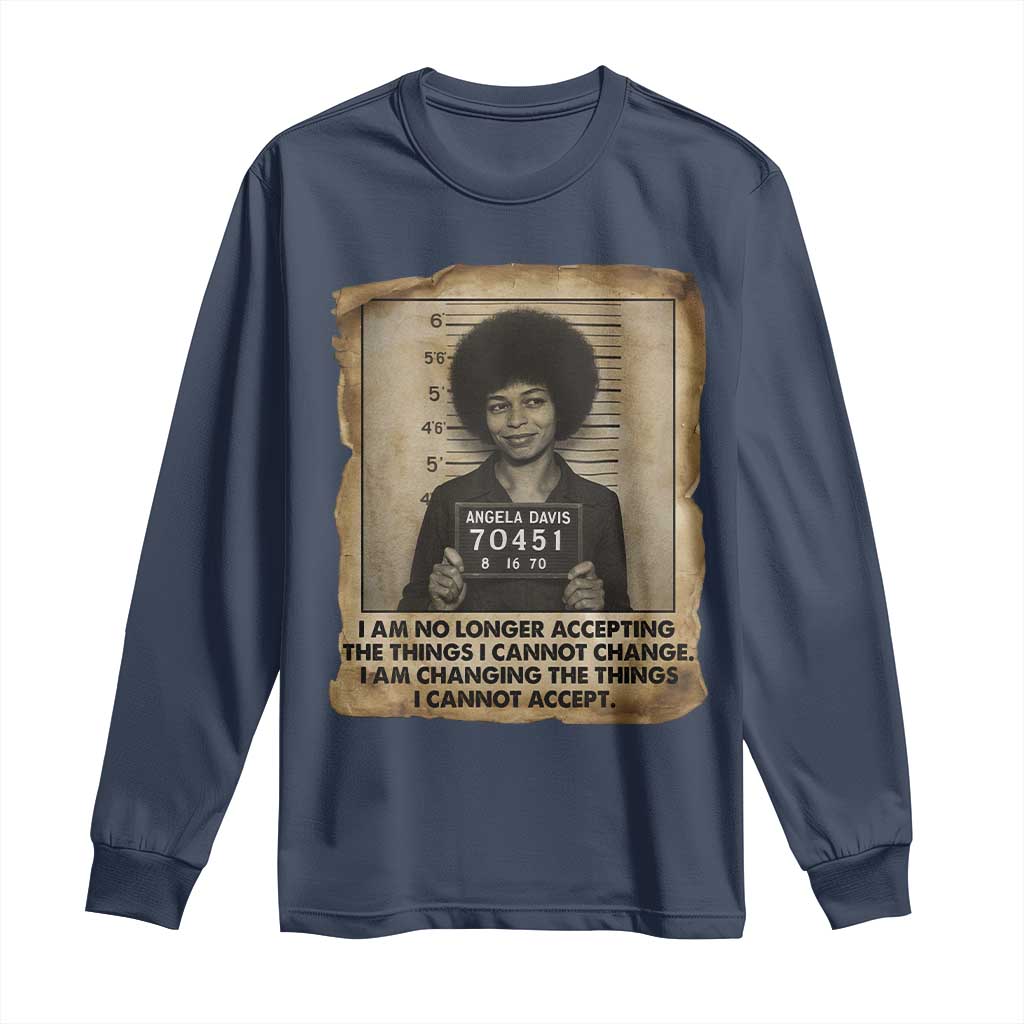 Angela Davis Inspirational Quote Long Sleeve Shirt Black History Melanin - Wonder Print Shop