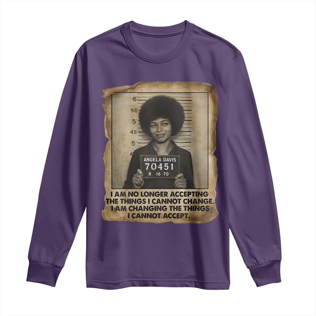 Angela Davis Inspirational Quote Long Sleeve Shirt Black History Melanin - Wonder Print Shop