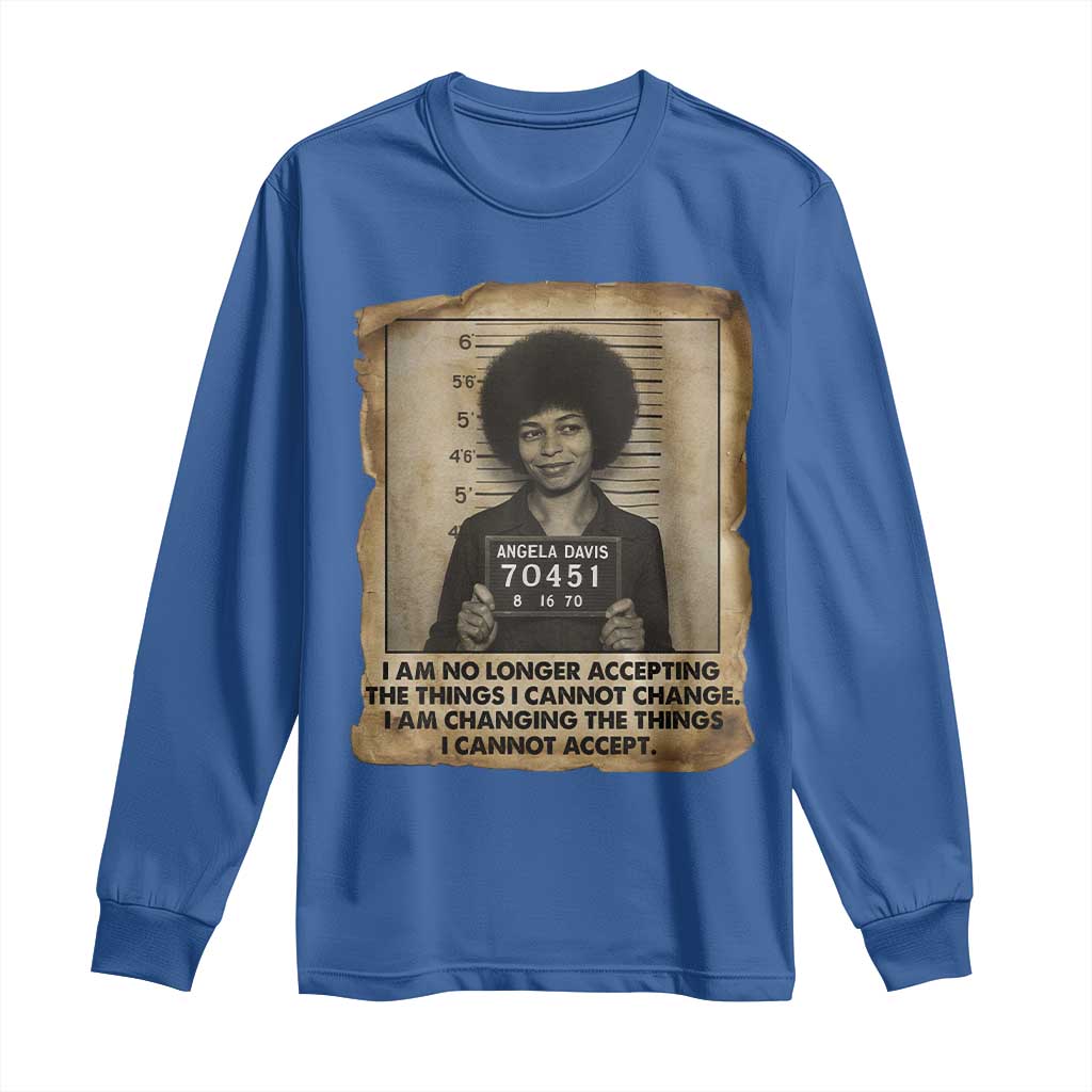 Angela Davis Inspirational Quote Long Sleeve Shirt Black History Melanin - Wonder Print Shop