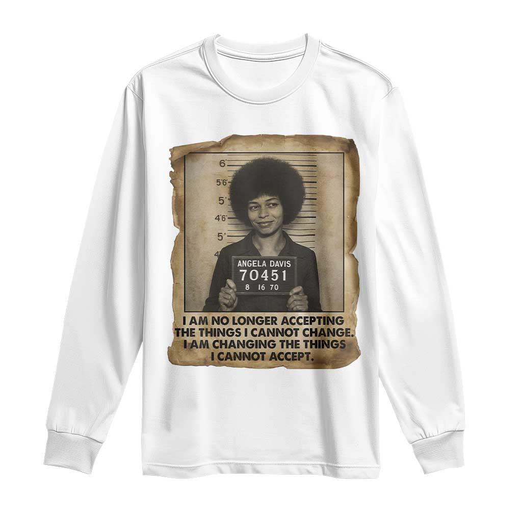Angela Davis Inspirational Quote Long Sleeve Shirt Black History Melanin - Wonder Print Shop