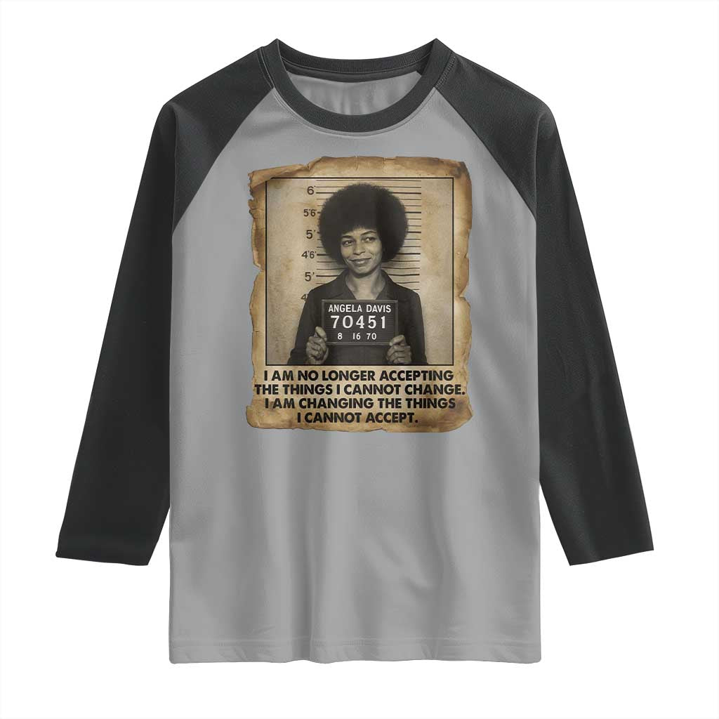 Angela Davis Inspirational Quote Raglan Shirt Black History Melanin - Wonder Print Shop