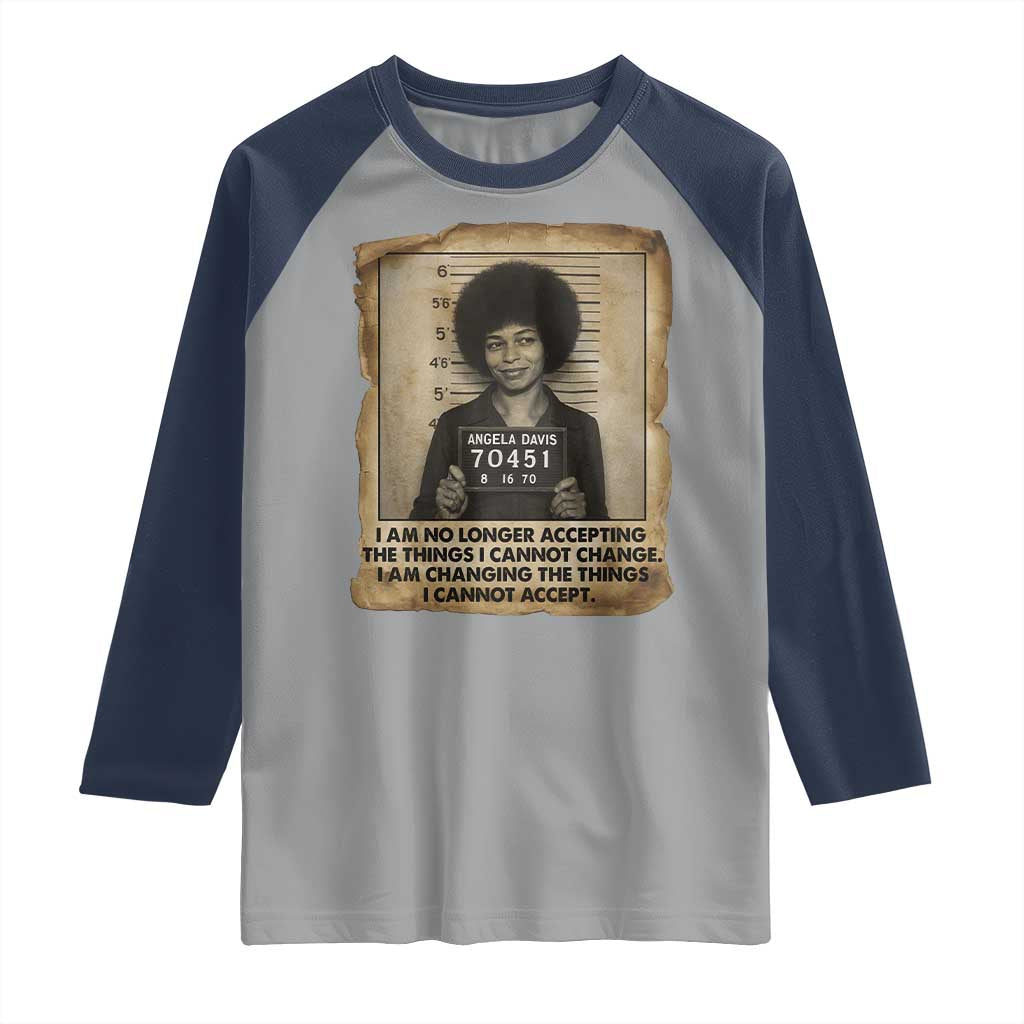 Angela Davis Inspirational Quote Raglan Shirt Black History Melanin - Wonder Print Shop