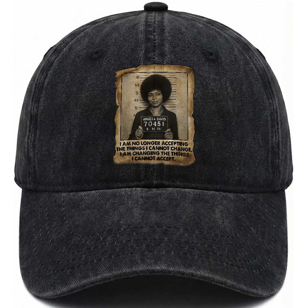 Angela Davis Inspirational Quote Washed Cotton Baseball Cap Black History Melanin